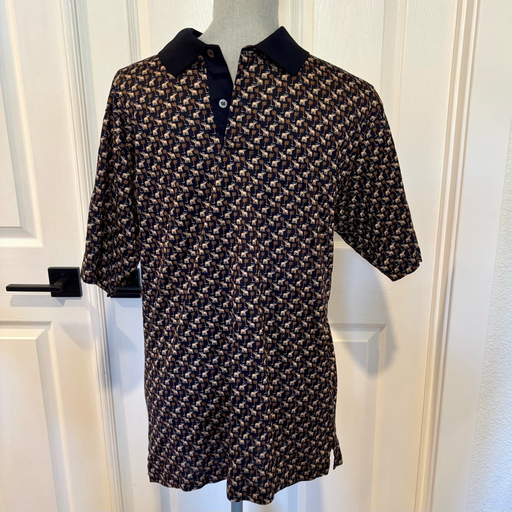 Jim Thompson Black Elephant Men’s Polo Shirt Size Medium 100%‎ Cotton